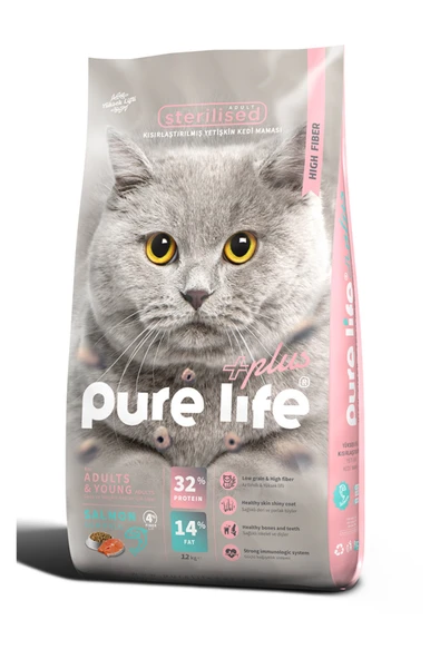 PURELİFE PLUS SOMONLU KISIRLAŞTIRILMIŞ KEDİ MAMASI 12 KG - 3