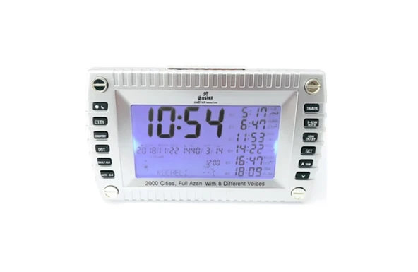 5 Vakit Ezan Okuyan Saat-Sahur-Ramazan-Masa Saati-Kıble-EzanGri-T99 ürün görseli 1