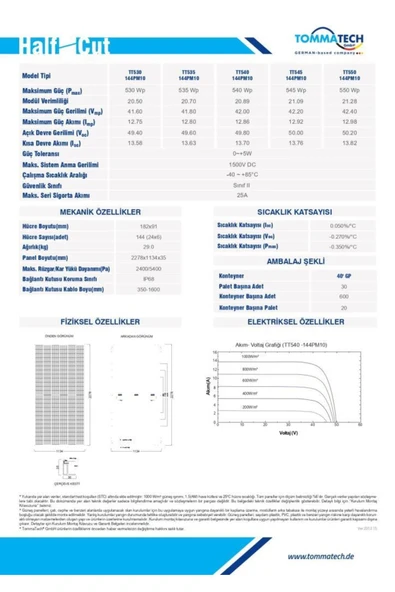 Tommatech 550wp 144pm M10 Hc-mb Güneş Paneli - Resim 4