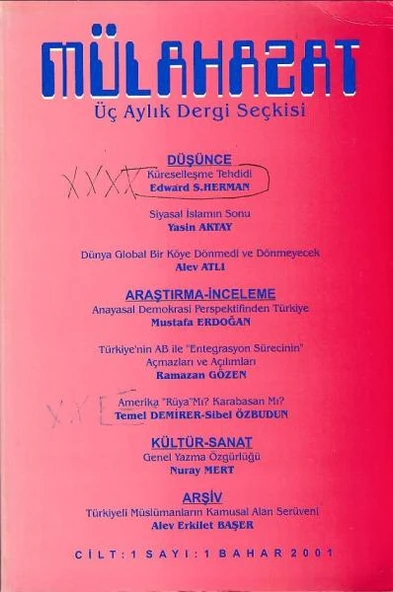 Mülahazat 1 Bahar 2001 ürün görseli