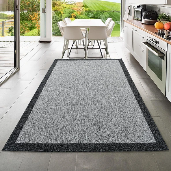 Capri Modern Gri Sisal Dokuma Halı Salon Halısı Mutfak Balkon Halısı Koridor Halısı 13345A - 1