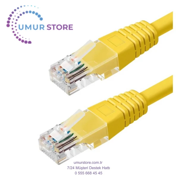 1.5 Metre Sarı 24 Awg Cat5 Kablo ürün görseli 1