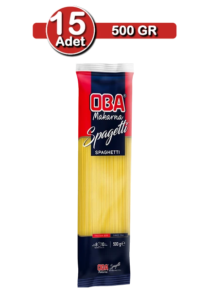 Oba Spagetti Makarna 500 g x 15 Adet | Aile Boyu Paket - 5
