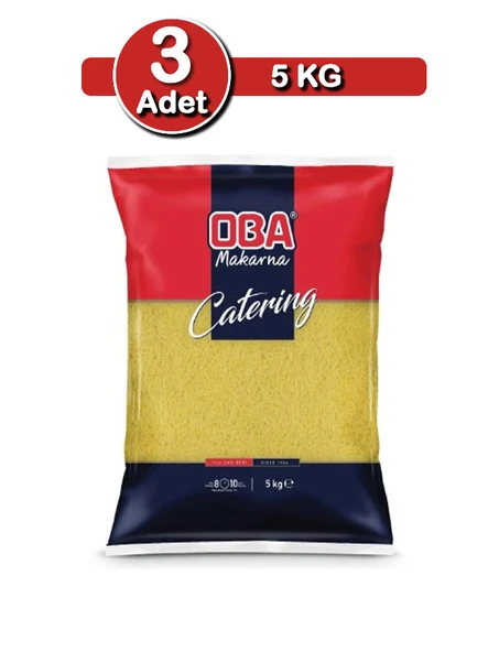 Oba Tel Şehriye Makarna 5 Kg X 3 Adet | Uzun Süreli Stok Paketi ürün görseli 1
