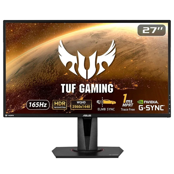 ASUS 27" TUF GAMING VG27AQZ 165Hz 1ms HDMI DP FreeSync G-Sync ELMB HDR10 IPS WQHD Gaming Monitör - 1