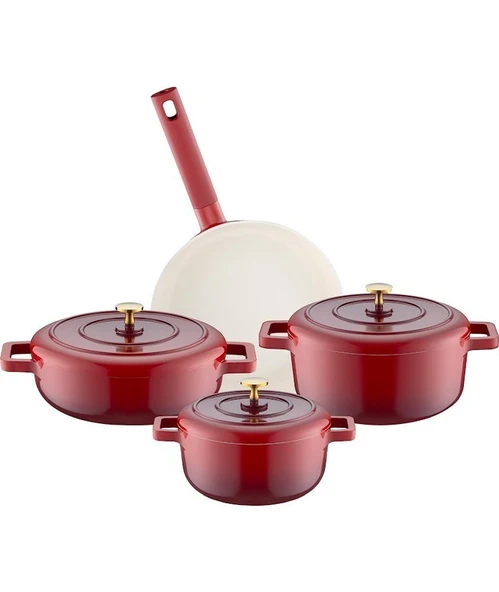 Emsan Red Royal 7 Parça Tencere Seti - Resim 3