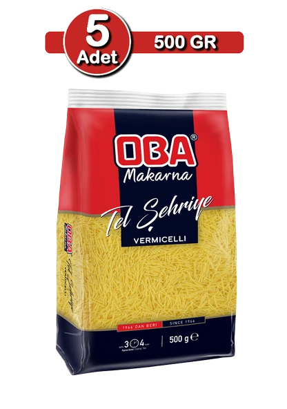 Oba Tel Şehriye Makarna 500 G X 5 Adet | Aile Tipi Çoklu Paket ürün görseli 1