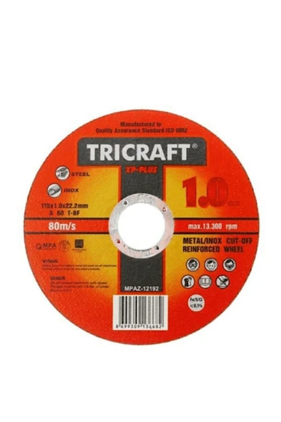 Trıcraft 115x1x22.23 Mm Inox Kesici 10 Adet ürün görseli 1