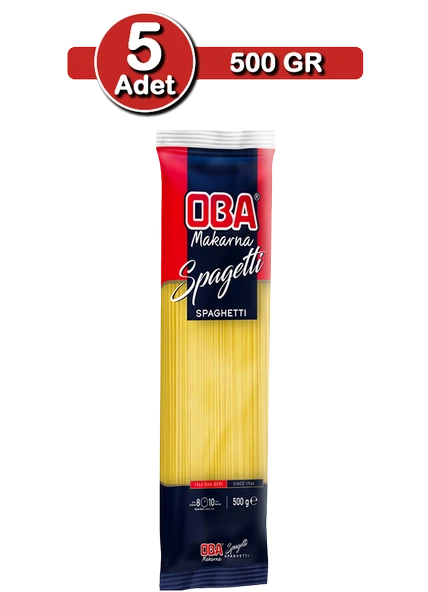 Oba Spagetti Makarna 500 g x 5 Adet | Aile Tipi Çoklu Paket - 1