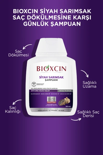 Bioxcin Siyah Sarımsak Şampuanı 300 ml - Resim 4