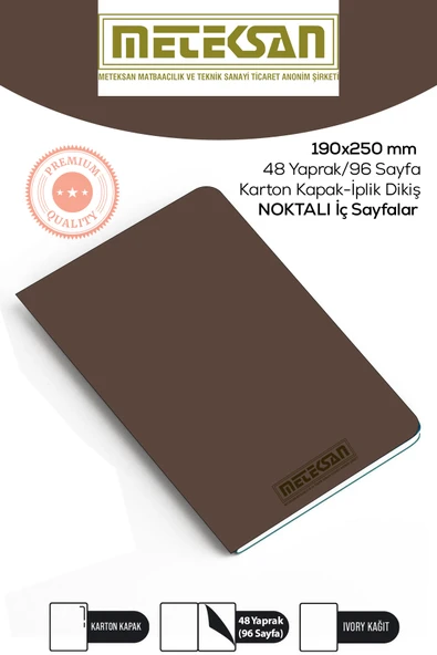 Kahverengi 19x25 Cm Ebat Not Defteri - 1