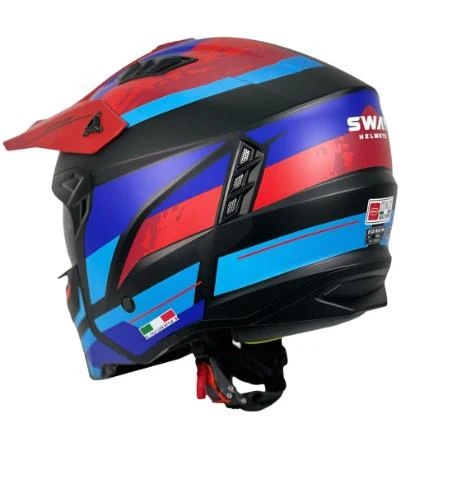 Sway X1-X Seul Track Modüler Full Face Çene Sökülebilen Motosiklet Kaskı 2XL Beden Siyah Kırmızı - Resim 3