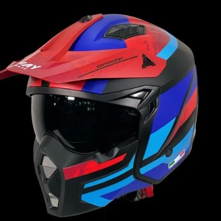 Sway X1-X Seul Track Modüler Full Face Çene Sökülebilen Motosiklet Kaskı 2XL Beden Siyah Kırmızı - Resim 2