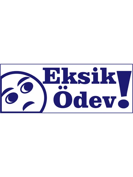 Öğretmen Kaşesi - Eksik Ödev, 912 (51mmX19mm) Mavi Keçeli Otomatik Kaşe - 2