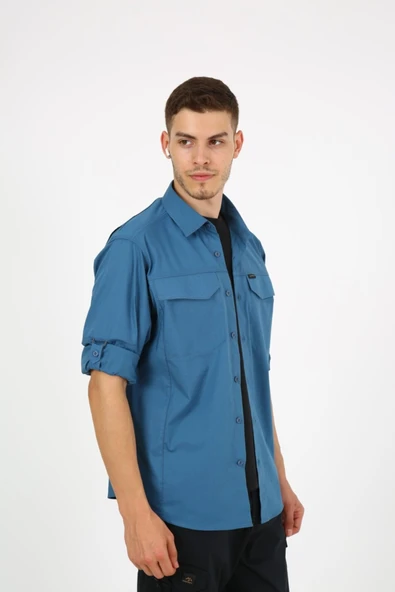 ModaCanel Monel Outdoor Mavi Turkuaz Tactical Gömlek Taktik Giyim Ripstop Gömlek - Resim 2