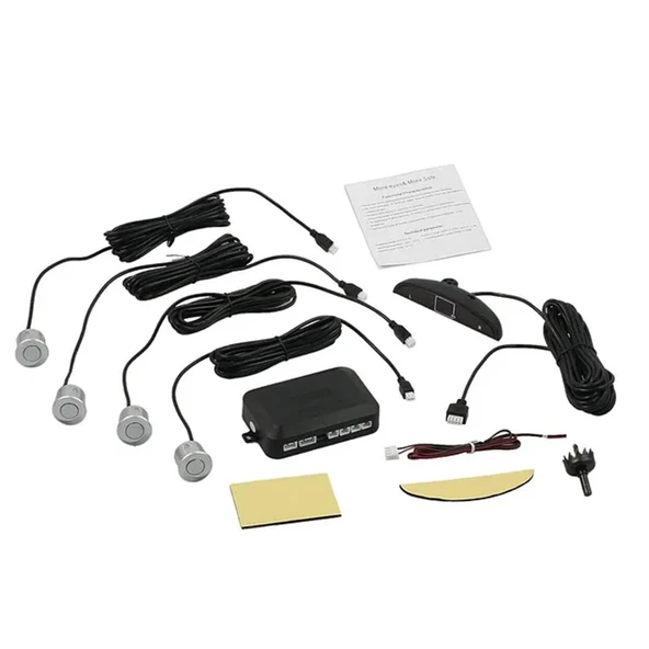 Dijital Ekranlı Araç Park Sensörü Ses İkazlı 22 mm Gümüş - Resim 3