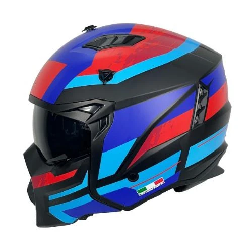 Sway X1-X Seul Track Modüler Full Face Çene Sökülebilen Motosiklet Kaskı 2XL Beden Siyah Kırmızı - Resim 5