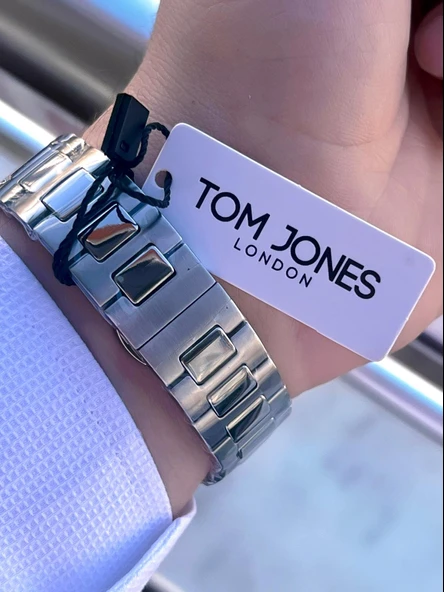Tom Jones Çelik Kordon 3 Atm Suya Dayanıklı 2 Yıl Garantili Erkek Kol Saati+Bileklik TJE1.10044.1 - Resim 6