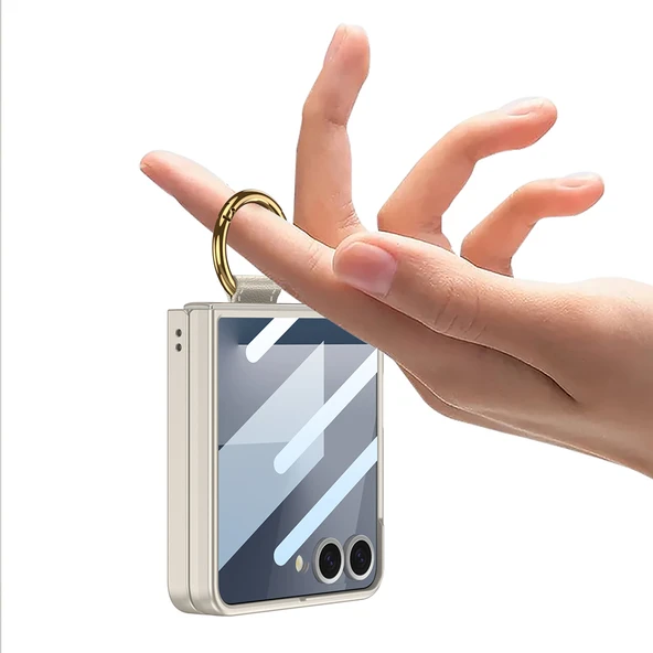 Galaxy Z Flip 7 Kılıf M-safe Şarj Özellikli Kıpta Yüzüklü Flip Sert Kılıf - Resim 11