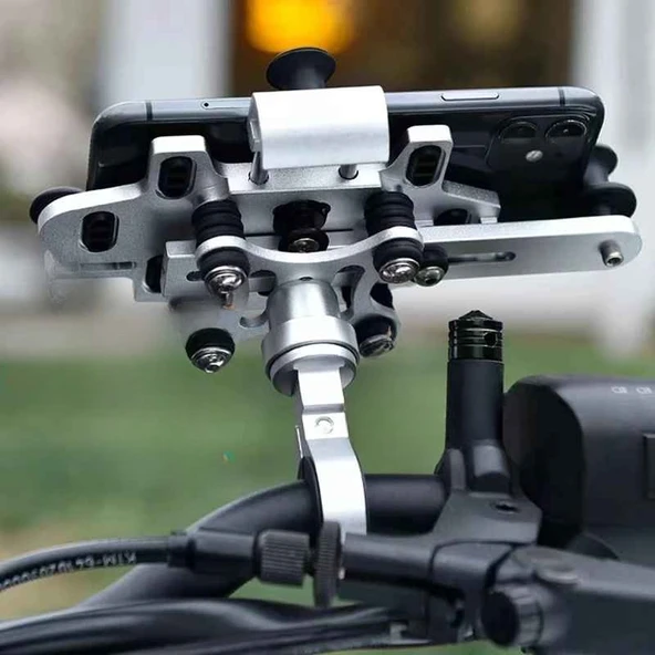 Trend Store Metal Yüksek Alaşımlı 360 Dönen Ayarlanabilir Amortisör Şok Emici Titreşim Önleyici Gidon Motosiklet Telefon Tutucu Bisiklet Tutucusu - 2