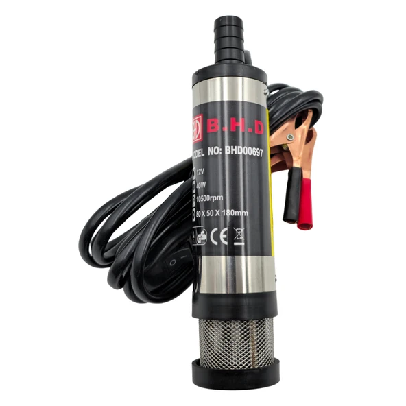 Fixonic B.H.D. BHD00697 12V Kendinden Emişli Taşınabilir Yakıt/Sıvı Yağ Aktarma Mazot Pompası - 2