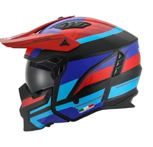 Sway X1-X Seul Track Modüler Full Face Çene Sökülebilen Motosiklet Kaskı 2XL Beden Siyah Kırmızı ürün görseli