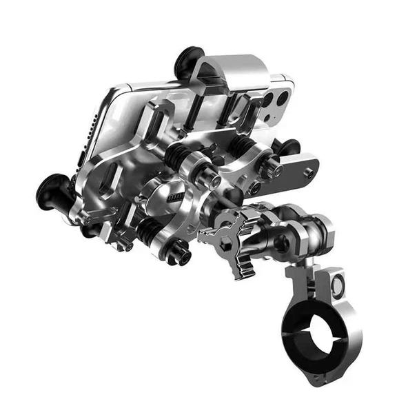 Trend Store Metal Yüksek Alaşımlı 360 Dönen Ayarlanabilir Amortisör Şok Emici Titreşim Önleyici Gidon Motosiklet Telefon Tutucu Bisiklet Tutucusu - 5