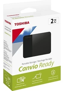 TOSHIBA CANVIO READY 2TB SİYAH 2.5 USB 3.0 (HDTP320EK3AA) TAŞINABİLİR HARDDİSK ürün görseli 1