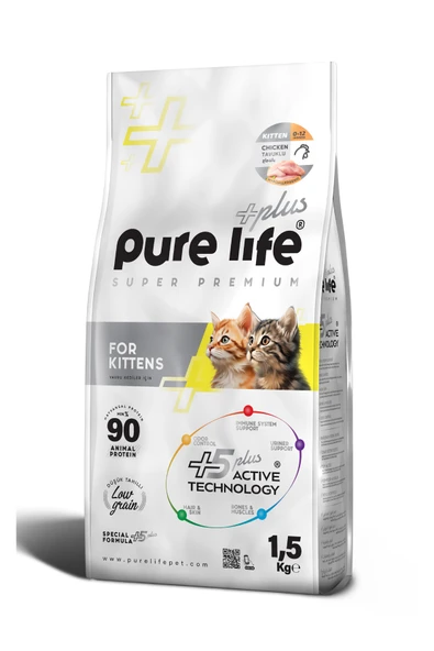 PURELİFE PLUS TAVUKLU YAVRU KEDİ MAMASI 1.5KG - 4