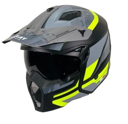 Sway X1-X Seul Track Modüler Full Face Çene Sökülebilen Motosiklet Kaskı L Beden Siyah Sarı - 4