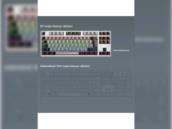 Lenovo Lecoo GK304 RGB TKL Red Switch Kablolu Mekanik Oyuncu Klavyesi - 3