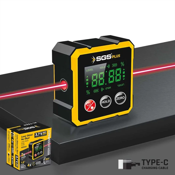 SGS LAZER DİJİTAL AÇI ÖLÇER MIKNATISLI ürün görseli