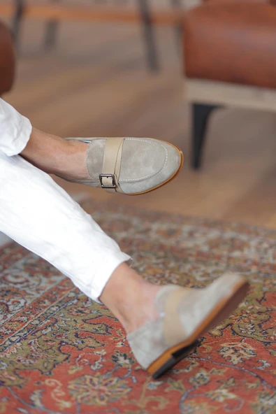 Shoetyle - Bej Hakiki Süet Deri Erkek Klasik Ayakkabı 115-K580 - Resim 3