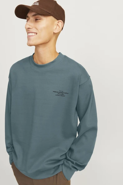 Jack & Jones Erkek Mavi Sweat 12261386 - 3