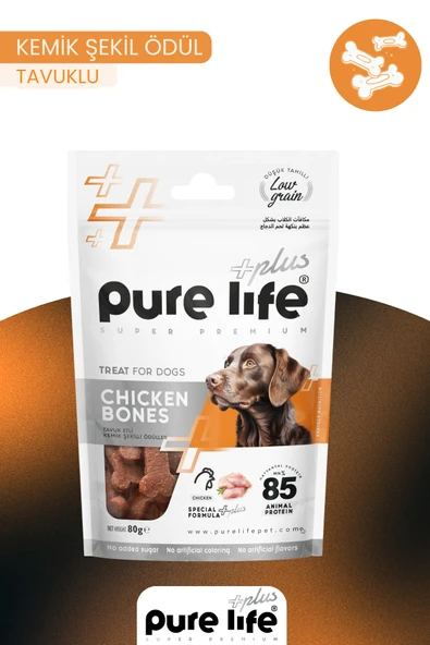 PURELİFE PLUS KÖPEK ÖDÜL KEMİĞİ TAVUK ETLİ 80GR