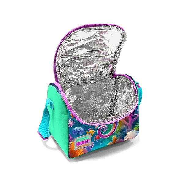 Coral High 2li Set Denizatı Desenli Okul Çantası Beslenme 23772 - Resim 8