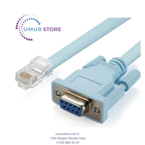 USB Konsol Kablosu RJ45 Cat5 Ethernet RS232 Db9 Com Bağlantı Noktası Seri Dişi Rollover Yönlendiriciler Ağ Adaptör - Resim 2