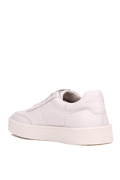 Shoetyle - Bej Renk Hakiki Deri Bağcıklı Erkek Sneaker 666-4404 - Resim 5