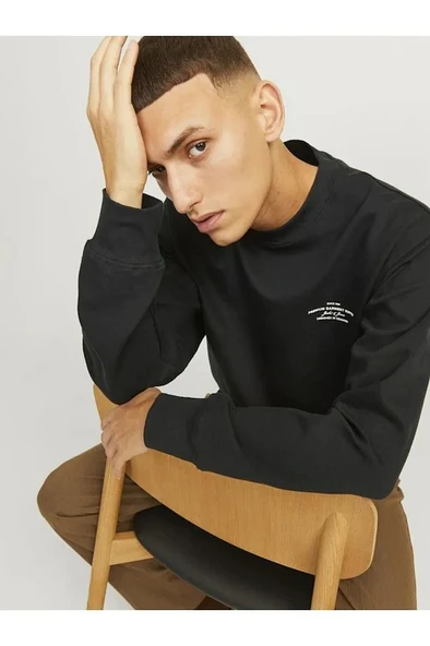 Jack & Jones Erkek Koyu Gri· Sweat 12261386 - 4