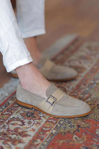 Shoetyle - Bej Hakiki Süet Deri Erkek Klasik Ayakkabı 115-K580 ürün görseli