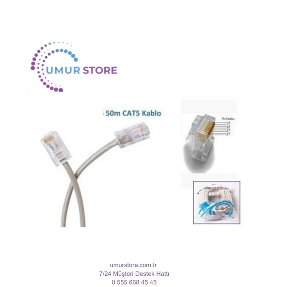 50 Metre Cat5 Utp Patch Cord Kablosu Rj-45