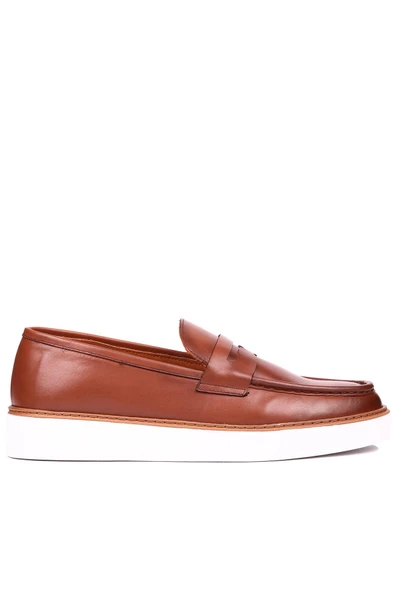 Shoetyle - Taba Deri Bağcıksız Erkek Günlük Ayakkabı 101-083 ürün görseli