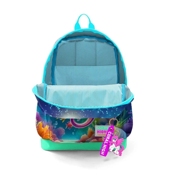 Coral High 2li Set Denizatı Desenli Okul Çantası Beslenme 23772 - Resim 3