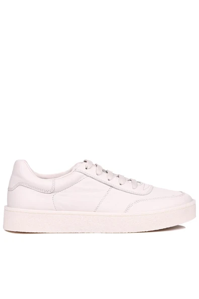 Shoetyle - Bej Renk Hakiki Deri Bağcıklı Erkek Sneaker 666-4404 ürün görseli