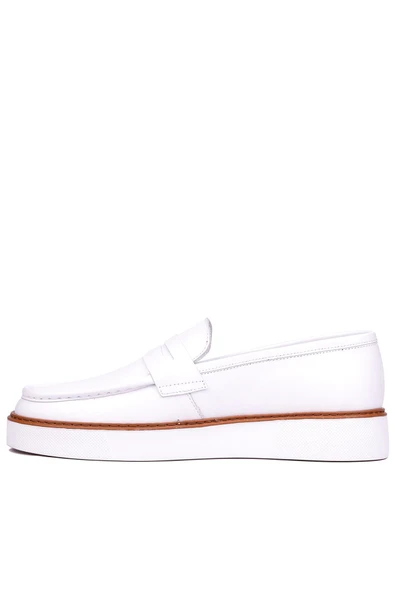 Shoetyle - Beyaz Deri Bağcıksız Erkek Günlük Ayakkabı 101-083 - Resim 3
