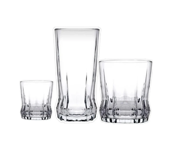 Paşabahçe Gaia 18 Parça Bardak Seti 950082 Şeffaf ürün görseli 1