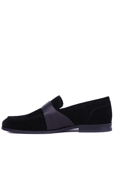 Shoetyle - Siyah Hakiki Süet Deri Erkek Klasik Ayakkabı 115-K580 - Resim 3