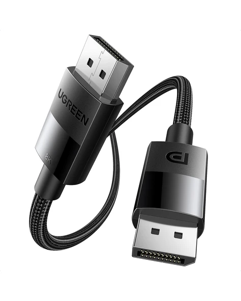 UGREEN 8K 60Hz Displayport - Displayport 1.4 Örgülü Kablo 2 Metre, Siyah, 80392 - 1