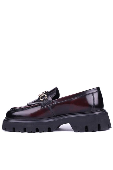 Shoetyle - Bordo Hakiki Açma Deri Püsküllü Erkek Günlük Ayakkabı 115-K594 - Resim 3