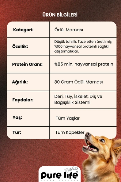 PURELİFE PLUS KÖPEK ÖDÜL KEMİĞİ SIĞIR ETLİ 80GR - 2